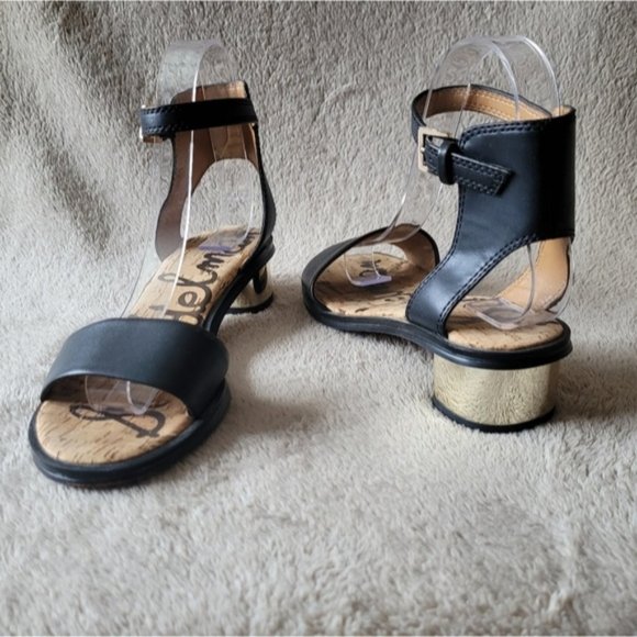 Sam Edelman Shoes - Sam Edelman Teri low block heel ankle strap vegan leather sandals size 7